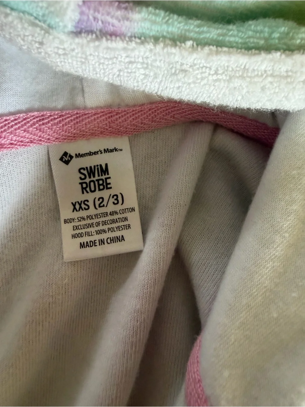 Unicorn Hooded Kids Bathrobe - Pastel Tie-Dye